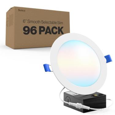 Imagem de Sunco Lighting Pacote Com 96 Luminárias Embutidas De Led 6", Luzes Teto Sem Lâmpada Finas Caixa Junção, 850 Lm, 14 W (Equivalente A 100 W), Cct Selecionável 2700 K/3000 K/4000 K/5000 K/6000 K, Regul