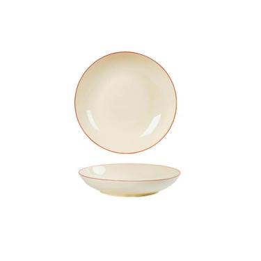 Imagem de Conjunto de pratos de cerâmica de cor sob o esmalte tigela de sopa de macarrão simples - prato de 18 cm de profundidade