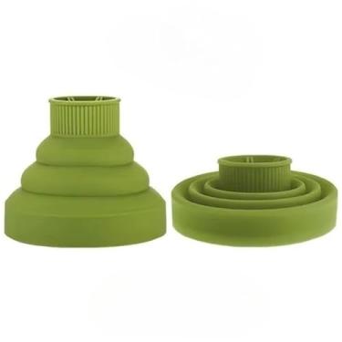 Imagem de Difusor de Cachos, Difusor Cabelo com Definidor em Silicone Retrátil, com Boca Flexível Profissional, Fácil de Transportar(2 x Verde)