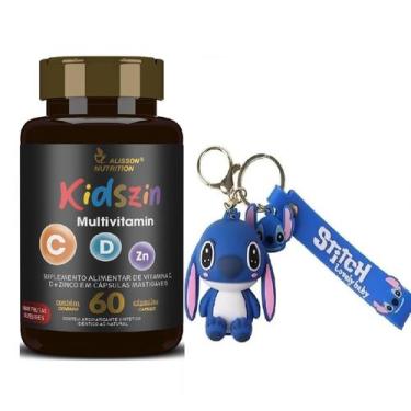 Imagem de Vitamina Polivitaminico Kidszin 60 cápsulas mastigaveis + chaveiro Sti