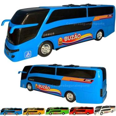 Imagem de Ônibus De Brinquedo Grande 40cm Buzão Carrinho - Europio, Azul