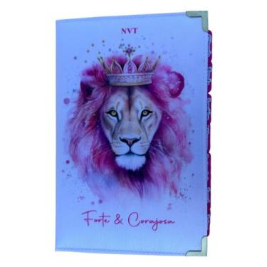 Imagem de Bíblia NVT Leão forte e corajosa com Abas capa dura acolchoada - centr