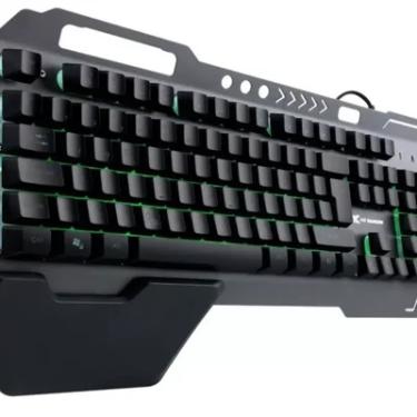 Imagem de Teclado Gamer Vx Gaming Armor Abnt2 Multimidia, LED 7 Cores 1.8 M, USB, Sensação Mecânica, Apoio De Pulso Magnético - Gt500