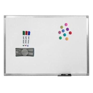 Imagem de Quadro Branco Magnetico 90x60 Stalo Moldura em Aluminio com Apagador e