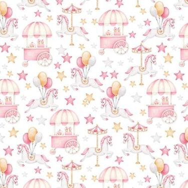 Imagem de Tecido Tricoline Estampa Digital Carrossel - Peripan - 50 x 150 cm - I