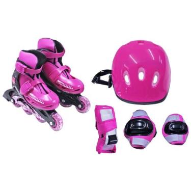 Imagem de Kit radical com roller completo tam. G rosa - Bel Sports