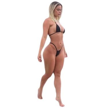 Imagem de Maiô Biquini Fita Para Bronze Feminino Onda Clara Moda Praia Tanga Bro