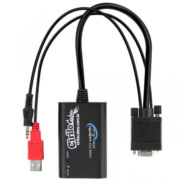 Imagem de Cabo Conversor VGA para HDMI com Áudio USB