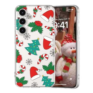 Imagem de DYFYFKDI Capa de Natal para Samsung Galaxy S23 FE Linda Árvore de Natal Feliz Natal Baga Papai Noel Estética Meninas Mulheres Crianças Capa Protetora TPU Macio Capa Protetora de Árvore de Natal