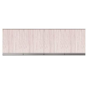 Imagem de Armario Aéreo Geladeira 160cm Andréia 2 Portas Ajl Móveis Castanho Avelã