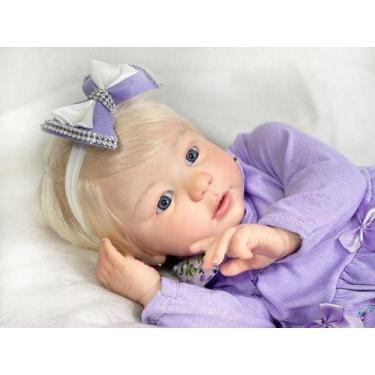 Imagem de Bebê Reborn Kylin Linda Realista Feita à Mão Toma Banho Corpo Vinil Si