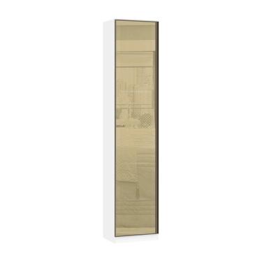Imagem de Guarda Roupa Sapateira 1 Porta 50cm Bronze Branco Ff Bronze