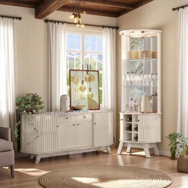 Imagem de Conjunto Verona C/ Cristaleira Nina Calacata/off-white