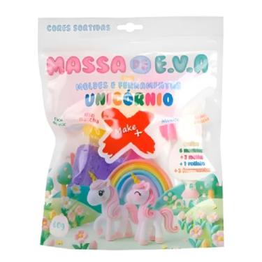 Imagem de Kit Massa Eva Unicórnio, 60g, com Moldes e Ferramentas, 6 Massinhas Coloridas, para Crianças a partir de 3 Anos, Tema Unicórnio