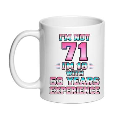 Imagem de SIUNY Caneca de aniversário de 71 anos para mulheres e homens - Presentes de aniversário de 71 anos para mãe, pai, avó, avô, esposa, marido, 325 ml, xícara de café 1955 (71ST)