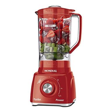Imagem de Liquidificador Mondial, Turbo Power 550W, 220V, Vermelho/Branco, 1,6L - L-99 RW