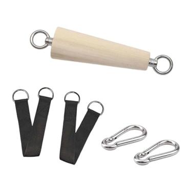 Imagem de YIJU Barra de tração com alça, barra de apoio para puxada lateral, de escalada com alças e fivelas para adultos, de queixo, kettlebell, 15 Cm X 5 Cm