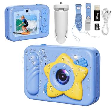 Imagem de Câmera subaquática, câmera digital impermeável de 48 MP 1,8 m com cartão de 32 GB, câmera flutuante à prova d'água com tela HD, zoom digital de 8x, para parque aquático infantil, natação (estilo