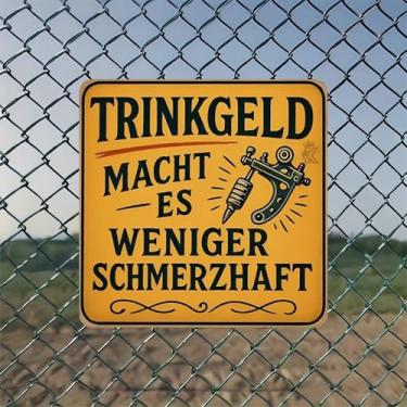 Imagem de Tips Make It Less Painful Tattoo Sign Vintage Metal Tin Wall Art - Decoração de parede retrô de 20 x 20 cm para casa, bar, garagem e escritório fazenda