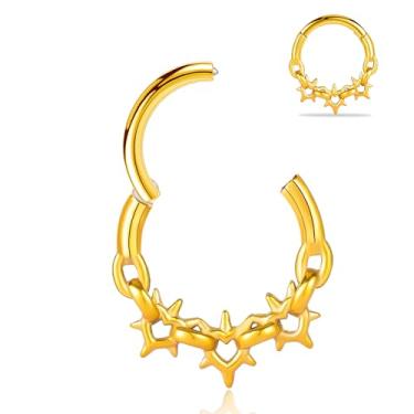 Imagem de Maxbott Anel de septo 16G 8 mm Anel de segmento articulado Argola Daith Rook Conch Helix Tragus Anéis de nariz Aço Cirúrgico Septo Clickers Ear Piercings Joias, 8mm, Aço inoxidável, aço inoxidável