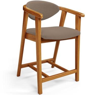 Imagem de Banqueta Baixa Para Cozinha Sala de Jantar Bancada Cecília L02 Bouclê Bege - Lyam Decor