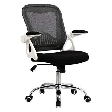 Imagem de Cadeira de escritório cadeira de escritório cadeira de computador encosto cadeira de malha cadeira de trabalho almofada assento de jogo cadeira de elevação cadeira giratória (cor: branco) necessário