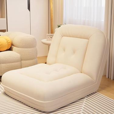 Imagem de Chaise Lounge Sofá Cadeira com 6 Posições Reclinadas, Puff Cadeira Gigante de Espuma de Alta Densidade Sofá, Cadeira de Sofá Preguiçosa com Acento Sem Braços, Sofá Cama Tatami Rosa-190 *, Bege-140