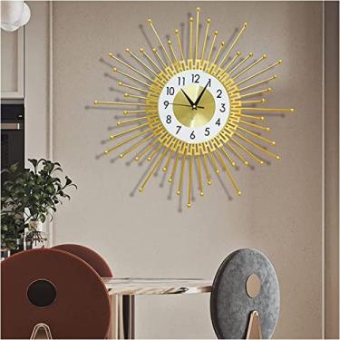 Imagem de Relógio de parede arte simples relógio de parede 3D metal grande relógios de parede, moderno relógio de parede de quartzo silencioso sem tique-taque relógios de parede para sala de estar quarto