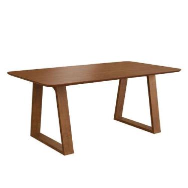 Imagem de Mesa de Jantar Retangular com Tampo Laminado Madeira Carter Nogueira 1