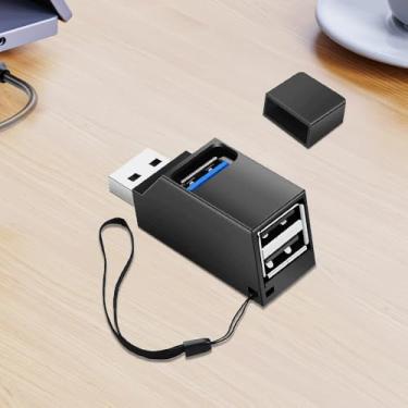 Imagem de Adaptador USB 3.0 de 3 portas, hub USB com 1 porta USB 3.0 e 2 portas USB 2.0, divisor de porta USB portátil para Keyborad, disco rígido móvel, disco U, câmera, mouse, etc. (preto)
