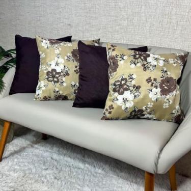 Imagem de Kit c Almofadas Cheias Decorativas pSala(FLORAL TABACO)