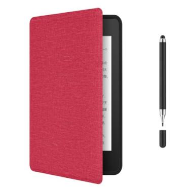 Imagem de Akacy Capa protetora dobrável com textura de tecido para Kindle Paperwhite 6.0 (Geração 2018), Capa Leve (4)