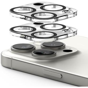 Imagem de TTIMORE Protetor de lente de câmera para iPhone 16 Pro/iPhone 16 Pro Max - vidro temperado, cobertura total, antiarranhões, pacote com 2