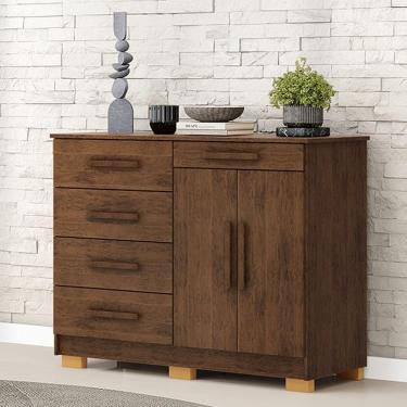 Imagem de Cômoda Quarto 122cm Com 2 Portas Sapateira Vitória Imbuia V01 - D`rossi