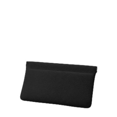 Imagem de Carteira longa de couro legítimo de flor integral com fechamento automático, Preto, Carteira