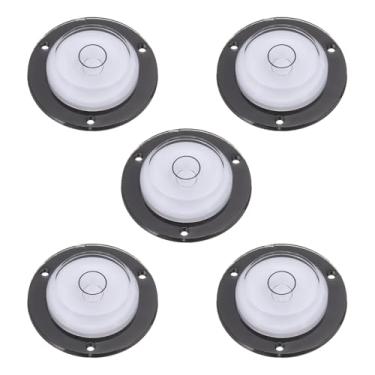 Imagem de PATIKIL 5 peças de nível de bolha redonda 43 x 12 mm mini circular Bullseye Spirit Levels ferramentas de layout para nivelar câmera tripé telescópio oficina toca-discos quadro de fotos, branco