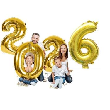 Imagem de Balão 2026 Decoração Ano Novo Dourado Reveillon - Festas & Decor