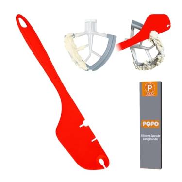 Imagem de Espátula de silicone de 30,5 cm, batedeira, raspador, compatível com acessórios de batedeira KitchenAid, funciona em batedores planos, batedores e ganchos de massa (vermelho)