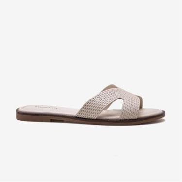 Imagem de Rasteira Feminina Lunna Couro Off White-Feminino