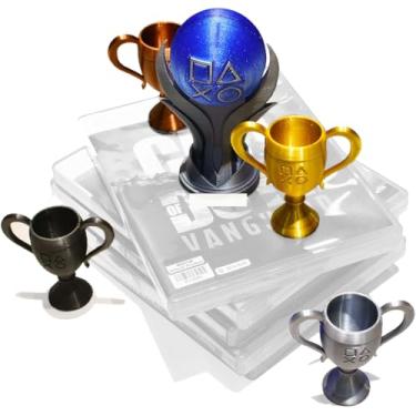 Imagem de PS Trophy Statue Set, PS5 PSN Trophy Replica, Platinum, Gold, Silver, Bronze, Black, 3D Printed