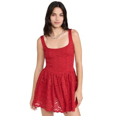 Imagem de Show Me Your Mumu Vestido feminino Ricci Skort, Renda vermelha, G