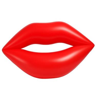 Imagem de Boia Inflável Gigante Formato de Boca 180×160 cm – PVC Reforçado, Flutuador Piscina Adulto, Verão, Praia e Pool Party – Estilo Divertido e Fotogênico – Luma Festas