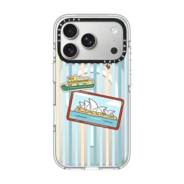Imagem de CASETiFY Capa transparente para iPhone 17 Pro [não amarela/Magsafe/2 m. Proteção contra quedas de grau militar 3X] - Mar Azul Profundo - Transparente