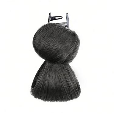 Imagem de 1 peça de cabelo grande, liso, preto, com presilha, ondulado, liso, elástico sintético, rabo-de-cavalo, perucas de cabelo grosso para mulheres