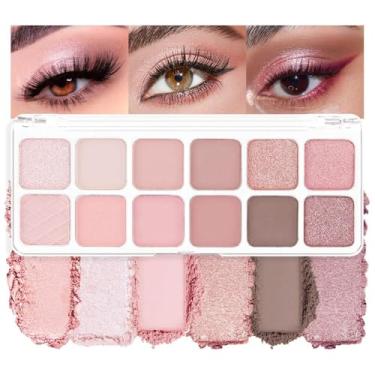 Imagem de Paleta de sombras rosa claro roxo de 12 cores, duradoura, eleva a maquiagem dos olhos - Liberte seu estilo único-07