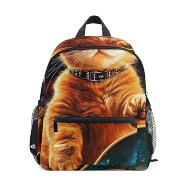 Imagem de GAIGEO Funny Animal Cat Cute Baby Backpack with Whistle, 2 Bottle Pockets, Lightweight, Kids Travel Backpacks 10x4x12 In, for Ages 3-8