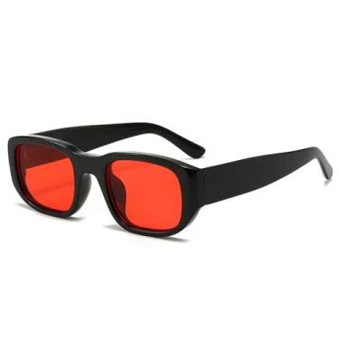 Imagem de Óculos de Sol UV400 - Cores Vibrantes, Pernas Largas, Estilo Punk, para Homens e Mulheres, Esportes ao Ar Livre, Corrida e Ciclismo, Preto e Vermelho
