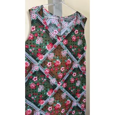 Imagem de Vestido Camiseta Estampado Em Liganete Malha Fresquinha  Plus Size Sol