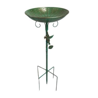 Imagem de predolo Alimentador de pássaros e bebedouro para pássaros em ferro, espaçoso e fácil de instalar, com base de 5 pinos, ideal para jardim, pátio áreas