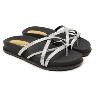 Imagem de Papete Rasteirinha Sandalia Preta Slide Adulto Menina Moda Blogueira V